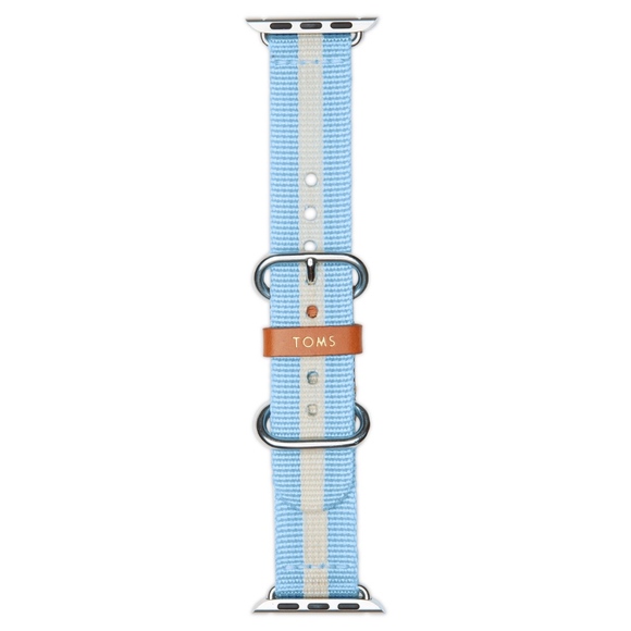 Toms Apple Watch Band Blue/White Stripe New - Picture 4 of 5